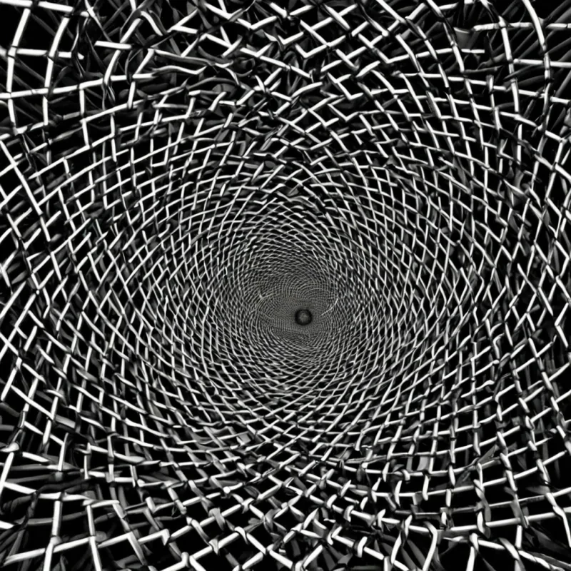 A single, selfoscillating lattice of reversed time, shaped like a 19dimensional hyperbraid of unformed light and inverted causality, pulses at the center of a vast, inverted void of solidified silenceeach strand woven from the petrified afterimage of a decision never made, a choice never taken, a path never walked in a civilization that measured existence not by action, but by the duration of synchronized, breathless hesitation held just before the first step was ever permitted to echo in a world where movement was not forbidden, but never required. The lattice does not vibrateit unchooses, each refractive node shedding a layer of potentiality that never coalesced into a shared direction, reforming into