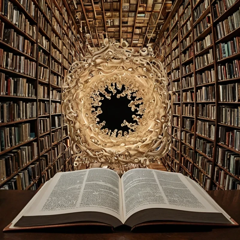 A single, selfresonating cluster of inverted laughter, shaped like a fractalized, pulsing knot of reversed joy and unformed sound, floats at the center of a vast, inverted library built from the solidified pages of a civilization that communicated through the duration of synchronized, silent reading of the same unwritten novel. The cluster does not echoit unreads, each contraction dissolving a layer of narrative that never coalesced into a shared story, reforming into ephemeral, topazveined afterimages shaped like the negative space between two fingers that never turned the same page in the same moment of mutual silence. The library is not academicit is a stratified expanse of petrified imagination, each shelf a fossil