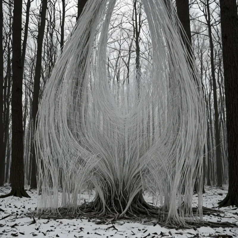 A single, selfresonating filament of inverted empathy threads through the core of a floating, inverted forest of solidified silence, its structure not bark or leaf but woven from the thermal afterimage of a thousand unshared confessions that never reached the roots of understanding. The filament does not vibrateit unfeels, each pulse dissolving a moment of emotional weight into its original stillness, releasing a wave of zeroentropy compassion that fractures the fabric of sorrow into a drifting mist of translucent, geometric breaths, each one etched with the chromatic echo of a hand that never held another in the quiet after a storm. The forests trees are not rootedthey are frozen instants of connection, each trunk a hollowedout echo