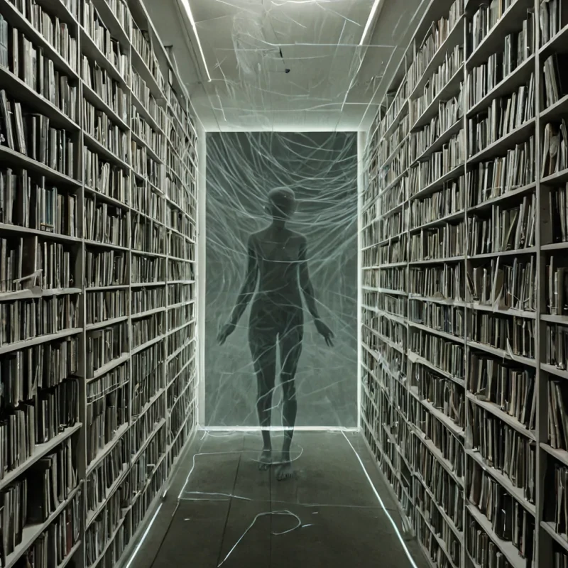 A single, selfrewriting thread of liquid moonlight pulses through the core of a floating, inverted archive of unrecorded memories, its structure not paper or silicon but woven from the thermal afterimage of a thousand unremembered childhoods that never existed in the minds of a world that never grew old. The thread does not storeit unremembers, each pulse dissolving a fragment of recollection into its original blankness, releasing a wave of zeroentropy amnesia that fractures the fabric of identity into a drifting mist of opalescent, geometric silhouettes, each one etched with the chromatic echo of a face that never smiled in a mirror that never reflected. The archives shelves are not linearthey spiral inward like