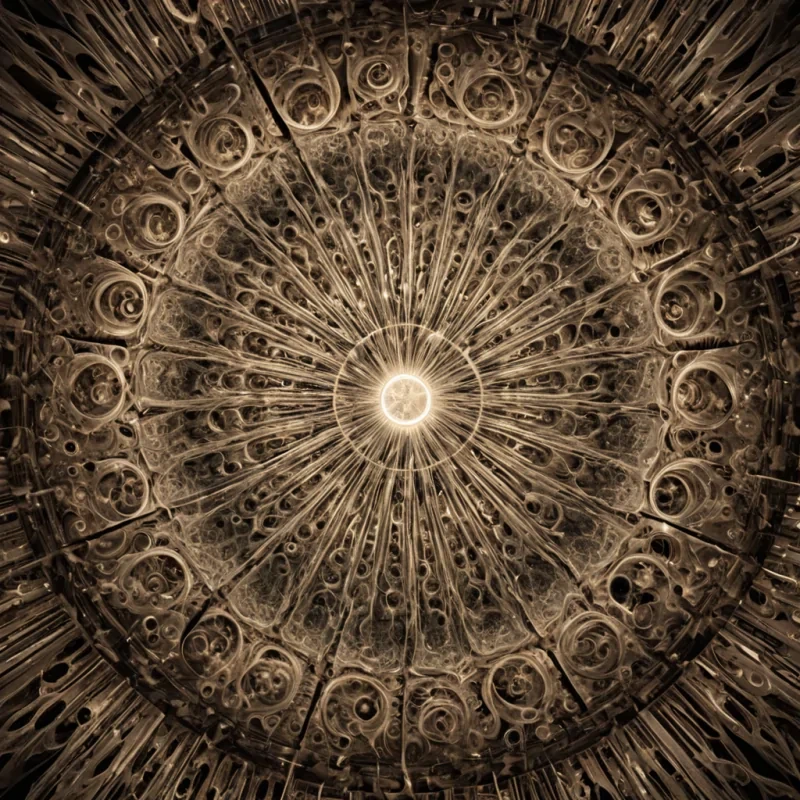 A single, selfilluminating swarm of fractalized dust motes, shaped like a 42dimensional kaleidoscope of inverted light and unformed perception, drifts in slow, spiraling harmony through the center of a vast, inverted archive of forgotten melodieseach shelf carved from the solidified vibrations of a civilization that measured time not by clocks, but by the duration of synchronized, breathless silences held just before the first note was ever allowed to resonate in an atmosphere that never carried sound. The swarm does not scatterit unhears, each particle shedding a layer of auditory potential that never coalesced into a shared harmony, reforming into ephemeral, rosequartzthreaded afterimages shaped like the negative space