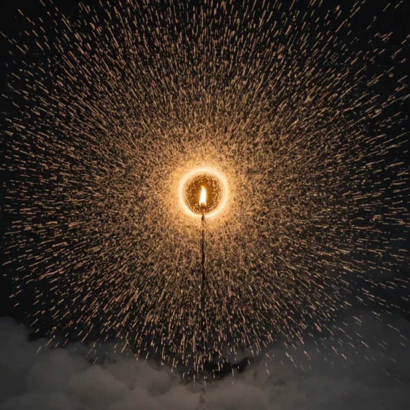 A single, selforganizing swarm of reversed light, shaped like a 1,000,000,000dimensional cloud of unformed illumination and inverted radiance, drifts through a vast, inverted void of solidified darknesseach particle carved from the exact moment between a candle being lit and its refusal to burn, a star igniting and dissolving into nonluminous dust, a camera flash firing and collapsing into pure, unmeasured absence. The cloud does not emit lightit unemits it, each shimmering speck shedding a layer of photonic potential that never coalesced into visible energy, reforming into ephemeral, voidthreaded afterimages shaped like the negative space
