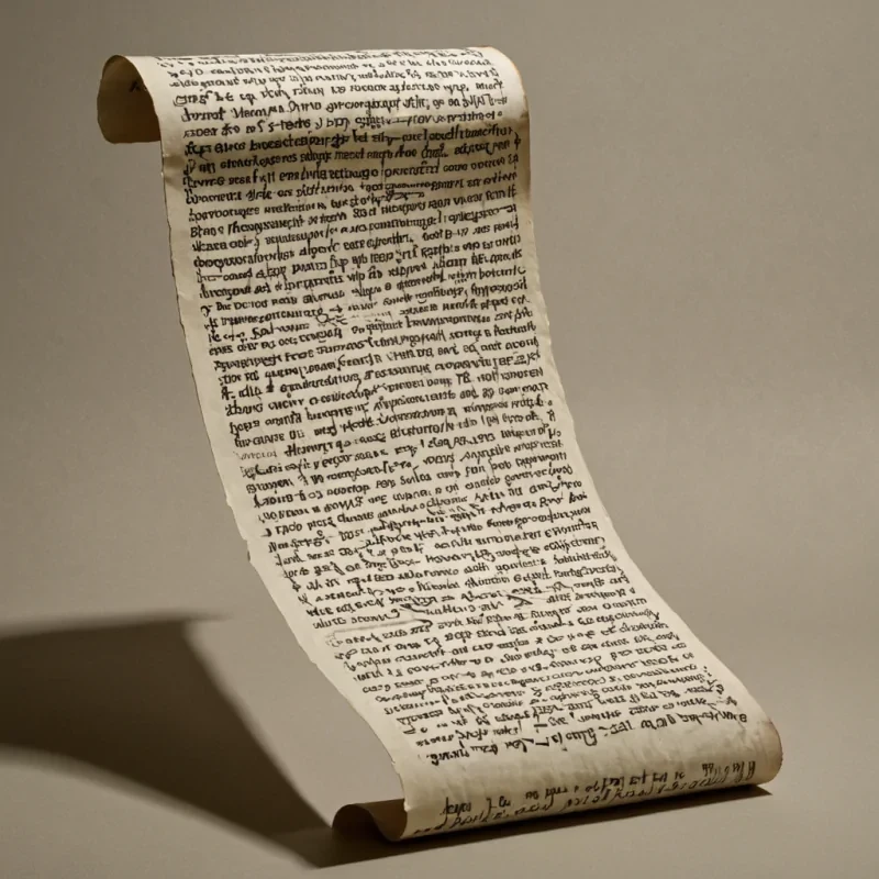 A single, selferoding scroll of reversed language, shaped like a 12,000dimensional ribbon of unformed syntax and inverted meaning, unfurls across the surface of a vast, inverted archive of solidified silence. Each character is carved from the exact moment between a word being spoken and its refusal to resonate, a sentence forming in thought and dissolving into nongrammar, a name being whispered and collapsing into pure, unmeasured nonidentity. The scroll does not convey knowledgeit unconveys it, each fraying edge shedding a layer of linguistic potential that never coalesced into story, law, or the weight of being understood. As it drifts backward through the archive, it leaves behind not ink,