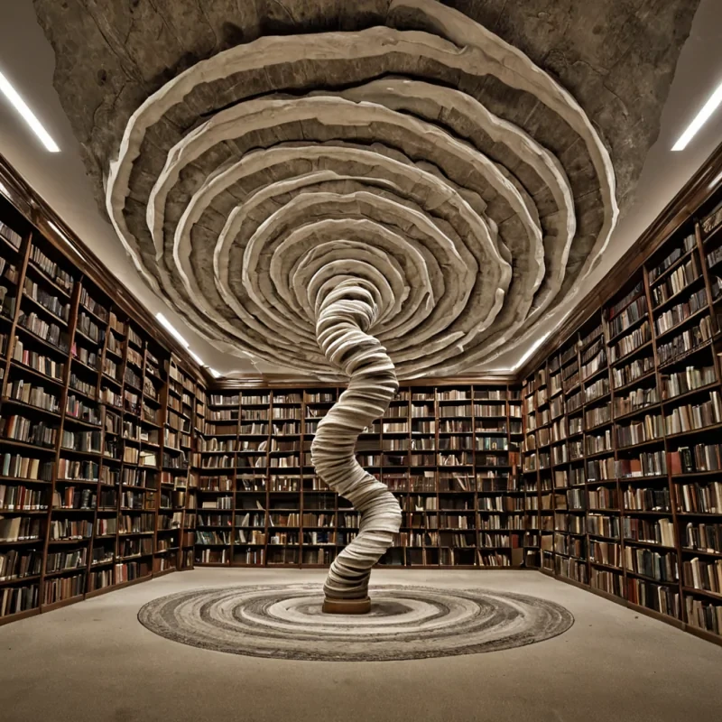 A single, selfigniting filament of solidified silence, shaped like a 47dimensional spiral of inverted time and unformed stillness, pulses at the center of a vast, inverted library composed entirely of petrified questions and suspended moments of unasked inquiries. The filament does not burnit unquestions, each twist dissolving a layer of cognitive potential that never coalesced into a shared curiosity, reforming into ephemeral, topazthreaded afterimages shaped like the negative space between two lips that never parted in the same moment of mutual wonder. The library is not academicit is a stratified expanse of compressed doubt, each bookshelf a fossilized query held just before the first word was ever dared to be