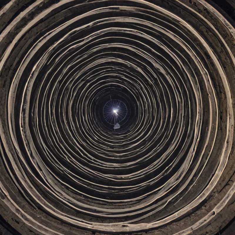 A single, selfigniting filament of compressed twilight, shaped like a 27dimensional spiral of inverted dawn and unformed light, pulses at the center of a vast, inverted cathedral built from the petrified moments of a civilization that measured hope through the duration of synchronized, silent breaths held just before the first sunrise was ever witnessed. The filament does not burnit undawns, each twist unraveling a layer of chromatic potential that never coalesced into a shared morning, reforming into ephemeral, amethystthreaded afterimages shaped like the negative space between two eyelids that never opened in the same moment of mutual awakening. The cathedral is not sacredit is a stratified expanse of compressed anticipation, each arch