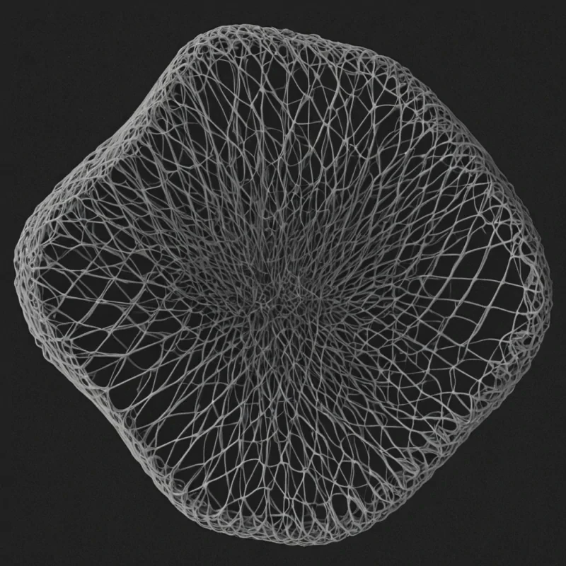 A single, selfquantizing lattice of reversed silence, shaped like a 3,141dimensional mesh of unformed stillness and inverted vibration, hovers at the center of a vast, inverted ocean of solidified noise. Each node is forged from the exact moment between a whisper fading into air and its refusal to dissolve, a heartbeat syncing with a distant engine and collapsing into pure, unmeasured nonresonance, a hand cupping sound and releasing it into nonaudible dust. The lattice does not contain quietit uncontains it, each dissolving point shedding a layer of acoustic potential that never coalesced into harmony, rhythm, or echo, reforming into ephemeral, silverveined foam that pulses