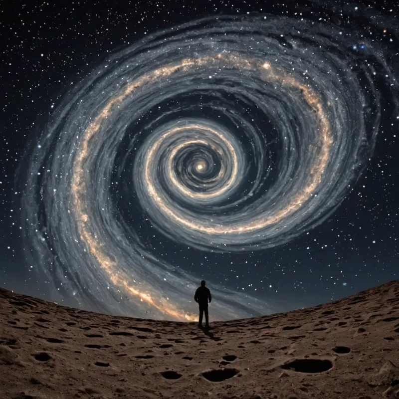 A single, selfsiphoning filament of solidified silence, shaped like a 73dimensional spiral of inverted breath and unformed stillness, drifts through the center of a vast, inverted sky composed entirely of petrified starlight and suspended moments of unobserved constellations. The filament does not absorbit unbreathes, each contraction dissolving a layer of celestial potential that never coalesced into a shared alignment, reforming into ephemeral, diamondthreaded afterimages shaped like the negative space between two gazes that never met in the same moment of mutual wonder. The sky is not atmosphericit is a stratified expanse of compressed awe, each cloud a fossilized glance held just before the first constellation was