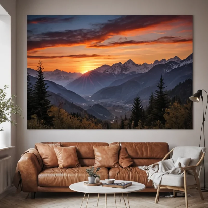 A beautiful sunset over the mountains