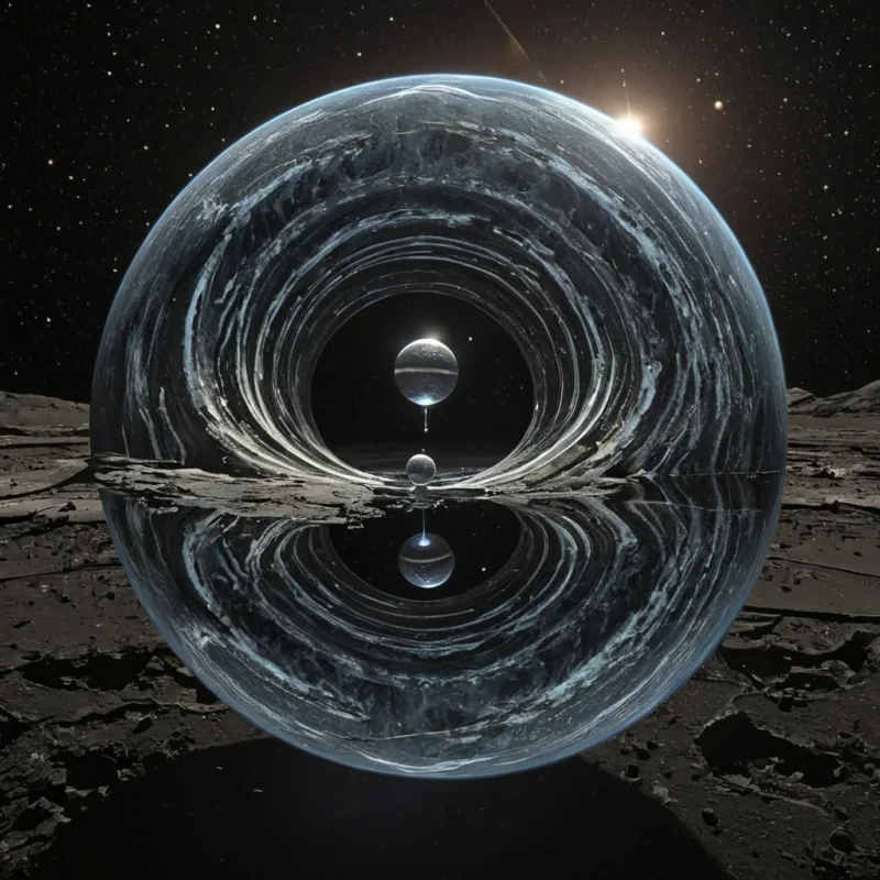 A single, humming filament of liquid mercury and solidified moonlight stretches across the void between two crumbling, mirrored planets, each planet not spherical but shaped like a fractured hourglass, their surfaces etched with the slow, reversing flow of time. The filament does not conduct electricityit conducts silence, vibrating at the frequency of a lullaby composed in a language that only dreams understand. At its center, a single, crystalline droplet of compressed empathy pulses in rhythm with the heartbeat of a forgotten star, its surface rippling not with water, but with the emotional afterimage of a handshake that never happened. The planets orbit not around a sun, but around a shared, hollow core of solidified regret, their gravity bending light into spirals