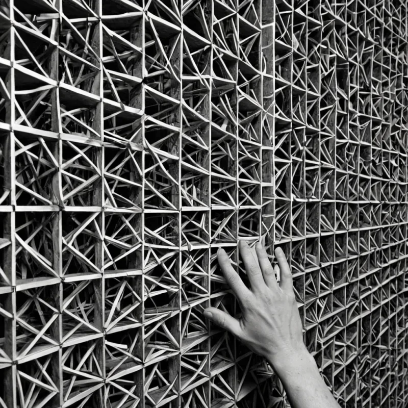 A single, selfresonating lattice of reversed memory, shaped like a 9,147dimensional mesh of unformed recollection and inverted nostalgia, pulses at the center of a vast, inverted archive of solidified forgetting  each shelf carved from the exact moment between a hand reaching for a photograph and its refusal to hold, a name spoken in a dream and dissolving into nonverbal absence, a scent rising from an old letter and collapsing into pure, unmeasured nonremembrance. The lattice does not store the past  it unstores it, each fraying thread shedding a layer of mnemonic potential that never coalesced into conscious recall, reforming into ephemeral, amethystveined afterimages shaped like the