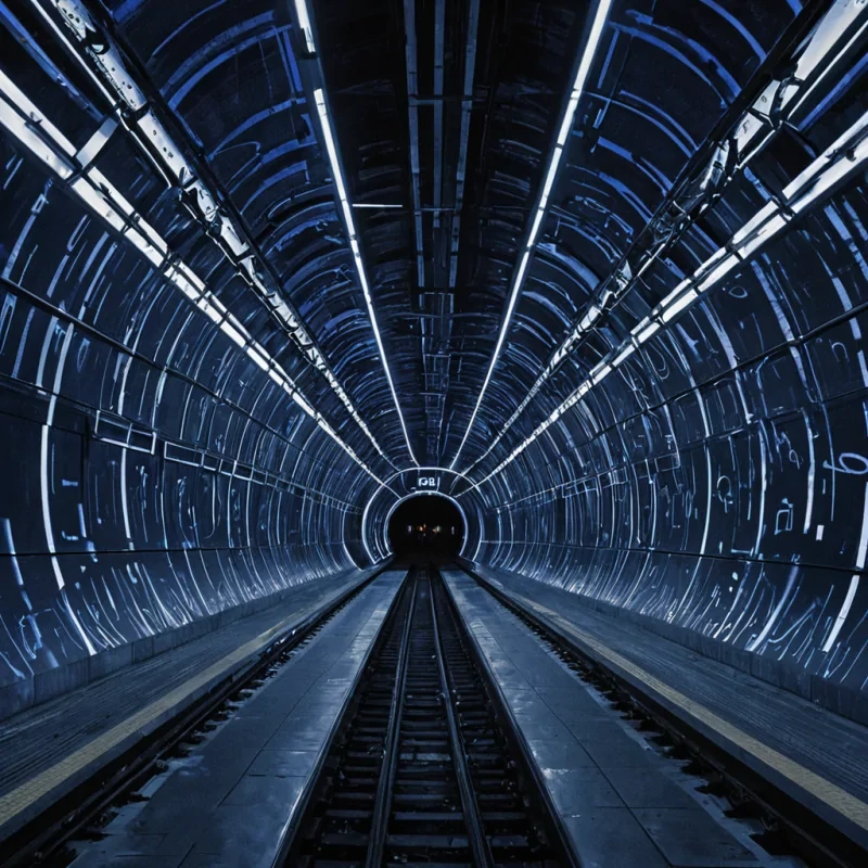 A single, selfreplicating filament of bioluminescent static pulses through the core of a floating, inverted subway station carved from the thermal afterimage of a thousand unboarded trains that never departed from a platform that never existed. The filament does not conductit uncommutes, each pulse dissolving a moment of transit into its original stillness, releasing a wave of negative momentum that fractures the fabric of movement into a drifting mist of indigo, geometric ticket stubs, each one etched with the chromatic residue of a destination that never appeared on a screen that never lit. The stations tracks are not laidthey spiral upward like the memory of a route that never ran, each rail a hollow echo of a journey that never