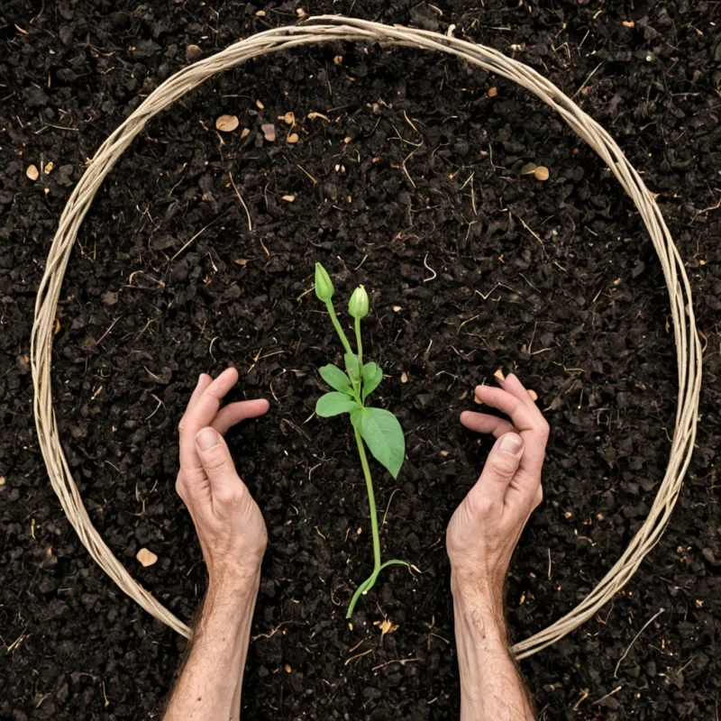 A single, selfilluminating knot of woven time, shaped like a Mbius strip of reversed chronon decay, pulses at the center of a vast, inverted garden composed of compressed, unharvested seasons from a civilization that communicated through the duration of synchronized, silent waiting for the same unseasonal bloom. The knot does not ageit ungerminates, each unraveling thread dissolving a layer of growth that never coalesced into a shared flowering, reforming into ephemeral, emeraldveined afterimages shaped like the negative space between two hands that never touched the same petal in the same moment of mutual anticipation. The garden is not botanicalit is a stratified expanse of petrified