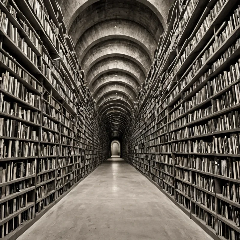 A single, selfrewinding thread of solidified silence, shaped like a 57dimensional helix of inverted time and unformed continuity, coils through the center of a vast, inverted archive of unrecorded breaths  each shelf carved from the petrified exhalations of a civilization that measured truth not by logic, but by the duration of synchronized, breathless pauses held just before the first lie was ever permitted to form in a world where deception was forbidden. The thread does not unravel  it unremembers, each twist shedding a layer of narrative potential that never coalesced into a shared myth, reforming into ephemeral, quartzthreaded afterimages shaped like the negative space between two mouths that never spoke the same