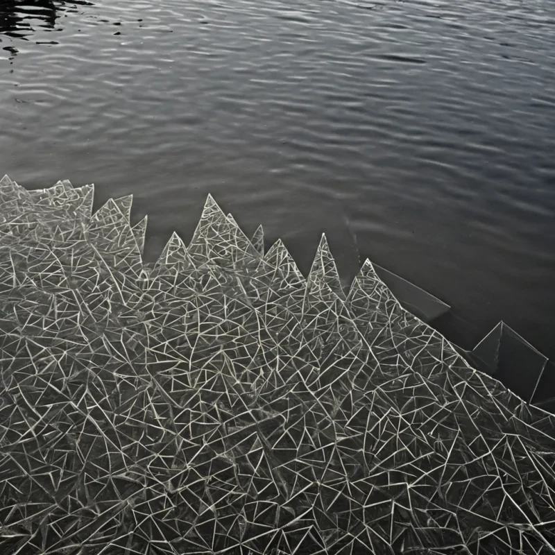 A single, selfrewriting fractal of solidified silence fractures into a thousand mirrored shards across the surface of a vast, still lake composed entirely of compressed, unremembered lullabies from a civilization that communicated through the texture of unspun wool. The fractal does not dissolveit reassembles in reverse, each shard reflecting a different version of a moment that never happened, their edges glowing with the faint, tactile afterimage of a hand that never brushed against a loom. The lake is not waterit is a layered expanse of petrified breaths from a thousand unwoven stories, each ripple etched with the emotional residue of a thread that was never pulled, its surface shimmering with the ghostly outline of