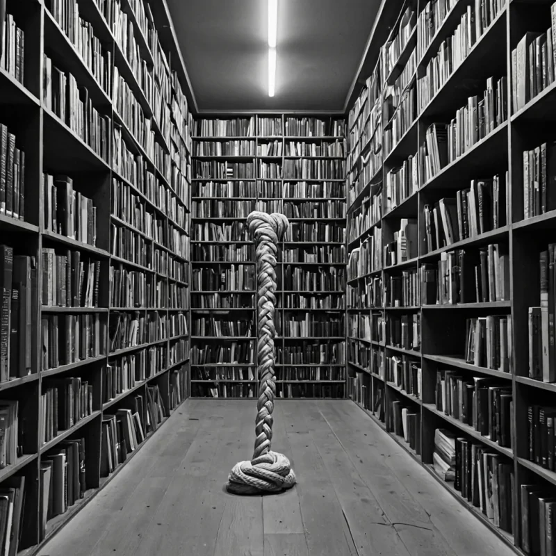 A single, selfresonating filament of reversed language, shaped like a 317dimensional braid of unformed syntax and inverted semantics, thrums at the center of a vast, inverted archive of solidified silenceeach bookshelf forged from the exact moment between a word being spoken and its refusal to be understood, a sentence forming and dissolving into nongrammatical air, a story being written and unraveling into pure, unshared meaning. The filament does not communicateit uncommunicates, each trembling strand shedding a layer of linguistic potential that never coalesced into a shared narrative, reforming into ephemeral, amethystthreaded afterimages shaped like the negative space between two mouths that never formed the same sound.