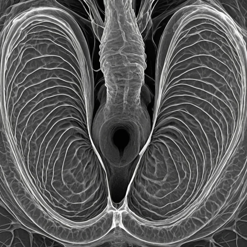 A single, selfoscillating membrane of reversed breath, shaped like a 23,401dimensional diaphragm of unformed inhalation and inverted exhalation, thrums through the hollow core of a vast, inverted lung of solidified breathlessness. Each ripple is spun from the exact moment between a gasp forming in the chest and its refusal to expand, a sigh dissipating into air and dissolving into nonrespiration, a heartbeat syncing with the rhythm of a held breath and collapsing into pure, unmeasured nonair. The membrane does not breatheit unbreathes, each undulating fold shedding a layer of pneumatic potential that never coalesced into life, presence, or the weight of being