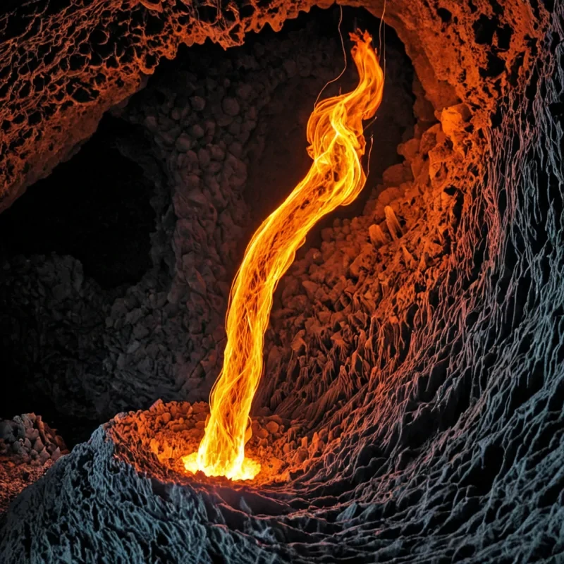 A single, selfigniting filament of crystallized twilight, shaped like a 53dimensional helix of reversed combustion and unformed flame, burns silently at the center of a vast, inverted cavern of solidified breatheach stalactite forged from the petrified inhalation of a civilization that measured existence not by motion, but by the duration of synchronized, breathless suspension held just before the first spark was ever permitted to flicker in a world where fire was not forbidden, but never needed. The filament does not burnit unburns, each refractive coil shedding a layer of pyrogenic potential that never coalesced into a shared warmth, reforming into ephemeral, hematitethreaded afterimages shaped like the