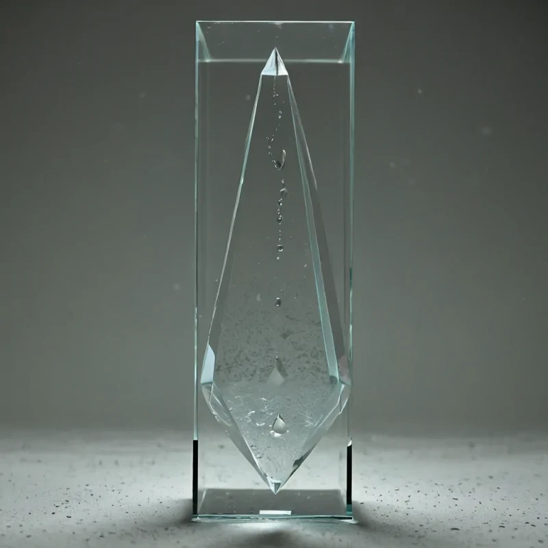A single, selfoscillating column of reversed silence, shaped like a 7,309dimensional prism of unformed quiet and inverted stillness, rises from the center of a vast, inverted ocean of solidified noise. Each facet is carved from the exact moment between a whisper fading into air and its refusal to be heard, a heartbeat syncing with the tide and dissolving into nonrhythm, a hand pressed against glass and collapsing into pure, unmeasured nontouch. The prism does not absorb sound  it unabsorbs it, each refracting surface shedding a layer of acoustic potential that never coalesced into vibration or resonance, reforming into ephemeral, obsidianveined foam that bubbles like the breath