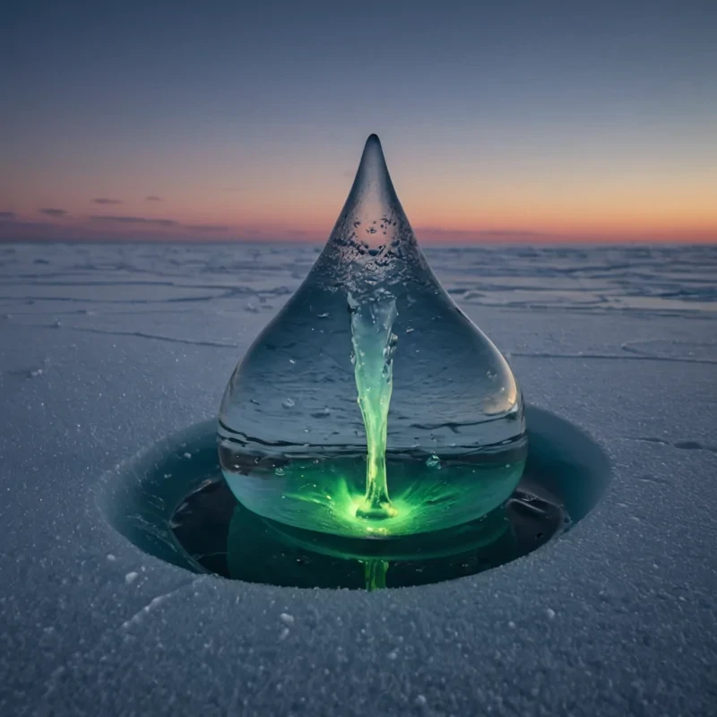 A single, selfreflecting droplet of solidified aurora, shaped like a 7dimensional Klein bottle of inverted resonance and unformed light, hovers at the center of a vast, inverted ocean of liquid timeits surface composed of the frozen moments of a civilization that measured identity not by names, but by the duration of synchronized, silent reflections held just before the first mirror was ever allowed to show a face that had never been seen before. The droplet does not shimmerit unsees, each ripple shedding a layer of perceptual potential that never coalesced into a shared gaze, reforming into ephemeral, opalthreaded afterimages shaped like the negative space between two eyes that never met in the same moment
