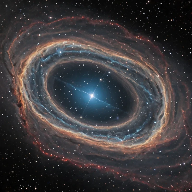 A single, selfilluminating thread of solidified stardust, shaped like a spiraling, nonlinear wave of reversed galactic drift, pulses at the center of a vast, inverted nebula composed of the compressed, unspoken constellations of a civilization that communicated through the duration of synchronized, silent stargazing. The thread does not glowit unshines, each twist unraveling a layer of light that never coalesced into a visible star, reforming into ephemeral, sapphireveined afterimages shaped like the negative space between two eyes that never aligned on the same point of cosmic wonder. The nebula is not gaseousit is a layered expanse of petrified awe, each cloud