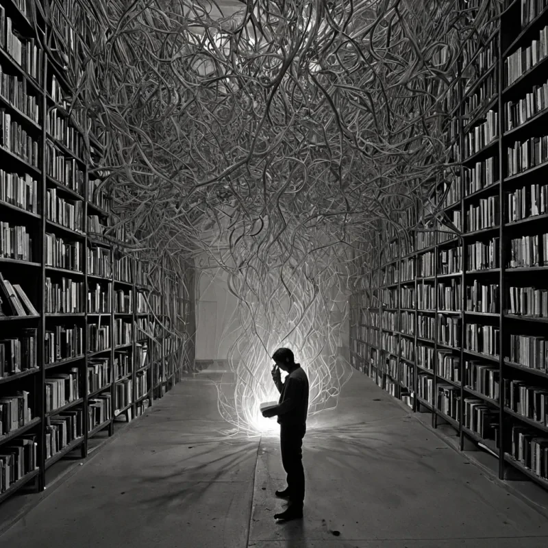 A single, selffragmenting filament of reversed trust, shaped like a 12,487dimensional lattice of unformed vulnerability and inverted surrender, drifts through a vast, inverted library of solidified doubt  each book bound from the exact moment between a hand offering a key and its refusal to turn, a confession forming in the throat and dissolving into nonverbal silence, a promise whispered into the wind and collapsing into pure, unmeasured noncommitment. The filament does not build connection  it unbuilds it, each fraying thread shedding a layer of relational potential that never coalesced into mutual belief, reforming into ephemeral, obsidianveined mist that settles like forgotten oaths on the cold