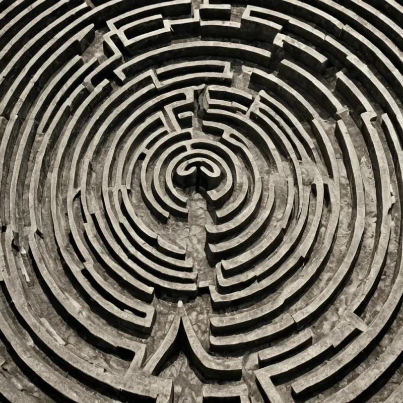 A single, selfoscillating filament of solidified breath, shaped like a spiraling, nonNewtonian knot of inverted time, pulses at the center of a vast, suspended labyrinth built not from stone or metal, but from the compressed echoes of unspoken apologies from a civilization that communicated through the silence between breaths. The filament does not unravelit unapologizes, each twist dissolving a layer of regret that never coalesced, reforming into ephemeral, prismatic corridors shaped like the negative space between two hands that never met in the same moment of contrition. The labyrinth is not architecturalit is a layered expanse of petrified stillness, each wall etched with the thermodynamic residue of a confession