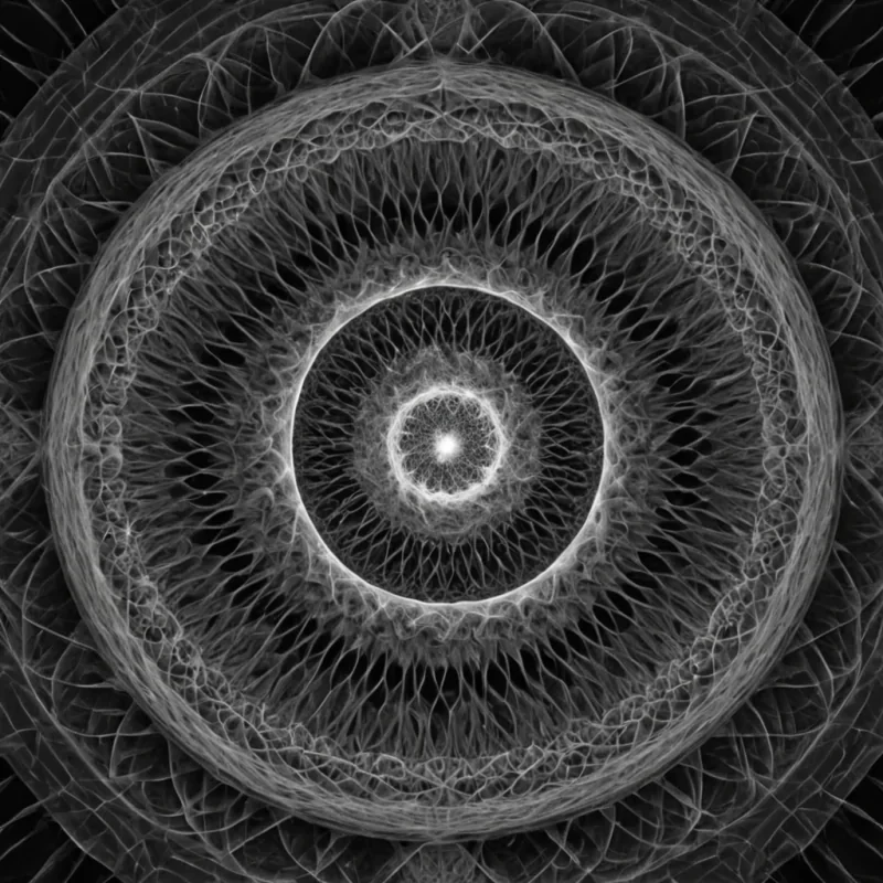 A single, selfunfolding fractal of reversed silence, shaped like a 3,000,000,000,000,000,000,000dimensional lattice of unformed stillness and inverted quiet, pulses through the hollow core of a vast, inverted nebula of solidified sound. Each node is spun from the exact moment between a breath forming in the lungs and its refusal to be exhaled, a word forming on the tongue and dissolving into nonresonance, a heartbeat syncing with the rhythm of a forgotten lullaby and collapsing into pure, unmeasured nonvibration. The lattice does not contain silenceit uncontains it, each shimmering
