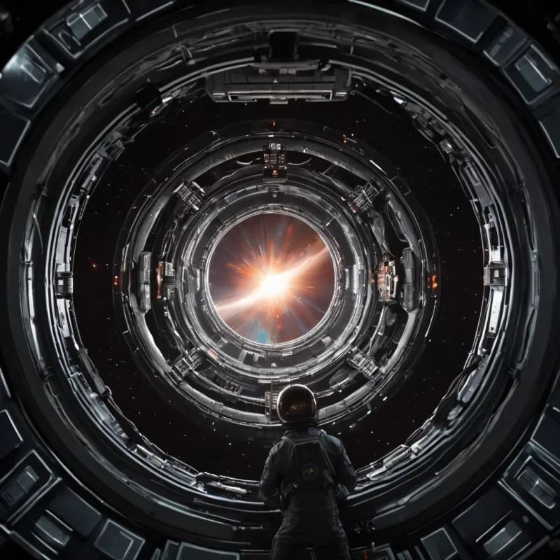 looking forward from the inside of a spaceship approaching a blackhole is getting closer.