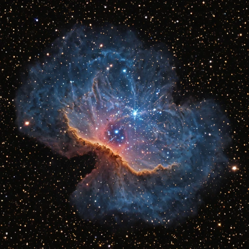 A single, selfrotating cluster of solidified starlight, shaped like a fractalized, nonluminous core of reversed cosmic ignition, hovers at the center of a vast, inverted nebula composed of the compressed, unformed constellations of a civilization that communicated through the duration of synchronized, silent dreaming of galaxies that never existed. The cluster does not emit lightit unignites, each rotation dissolving a layer of stellar potential that never coalesced into a visible supernova, reforming into ephemeral, sapphireveined afterimages shaped like the negative space between two minds that never imagined the same universe in the same moment of mutual wonder. The nebula is not gaseousit is a layered