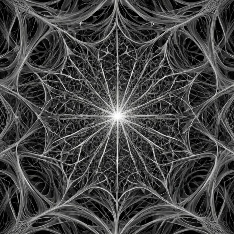 A single, selfresonating fractal of reversed silence, shaped like a 1,000,000,000,000,000,000,000dimensional lattice of unformed stillness and inverted quiet, pulses through the hollow core of a vast, inverted cathedral of solidified sound. Each node is spun from the exact moment between a whisper forming in the throat and its refusal to travel through air, a song fading into the void and dissolving into nonresonance, a breath held in anticipation and collapsing into pure, unmeasured nonvibration. The lattice does not contain silenceit uncontains it, each shimmering junction shedding a layer of auditory potential that