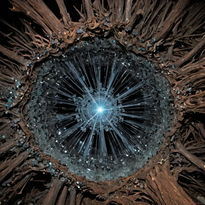 A single, selfresonating cluster of crystallized static blooms in the center of a vast, inverted subway station carved into the root system of a dead forest that never grew, its facets not glass but forged from the compressed afterimage of a radio transmission sent into the void between two planets that never orbited the same star. The cluster does not pulseit unpulses, each cycle retracting a millennium of electromagnetic noise into its core, condensing into a dense, iridescent geode that hums with the frequency of a lullaby composed in the language of unbroken silence. The stations walls are not tilethey are layered sheets of petrified signal decay, each tile etched with the thermal residue of a frequency