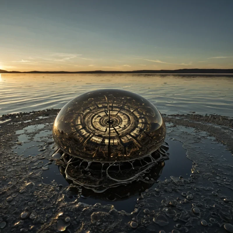 A single, selfreplicating fractal seed pod rests on the edge of a vast, still lake of liquid chronon, its surface not organic, but a shifting mosaic of microscopic clockwork gears made from solidified timelapse memories. The pod does not growit unfolds, revealing layers of nested, recursive ecosystems where each layer contains a different version of the same event a handshake, a sunrise, a whispered apologyeach rendered in a different medium one in crystallized sound, another in frozen breath, a third in the ink of a dream. The lake beneath is not water, but a viscous, gelatinous substance that records every movement as a slow, rippling distortion, like a timelapse