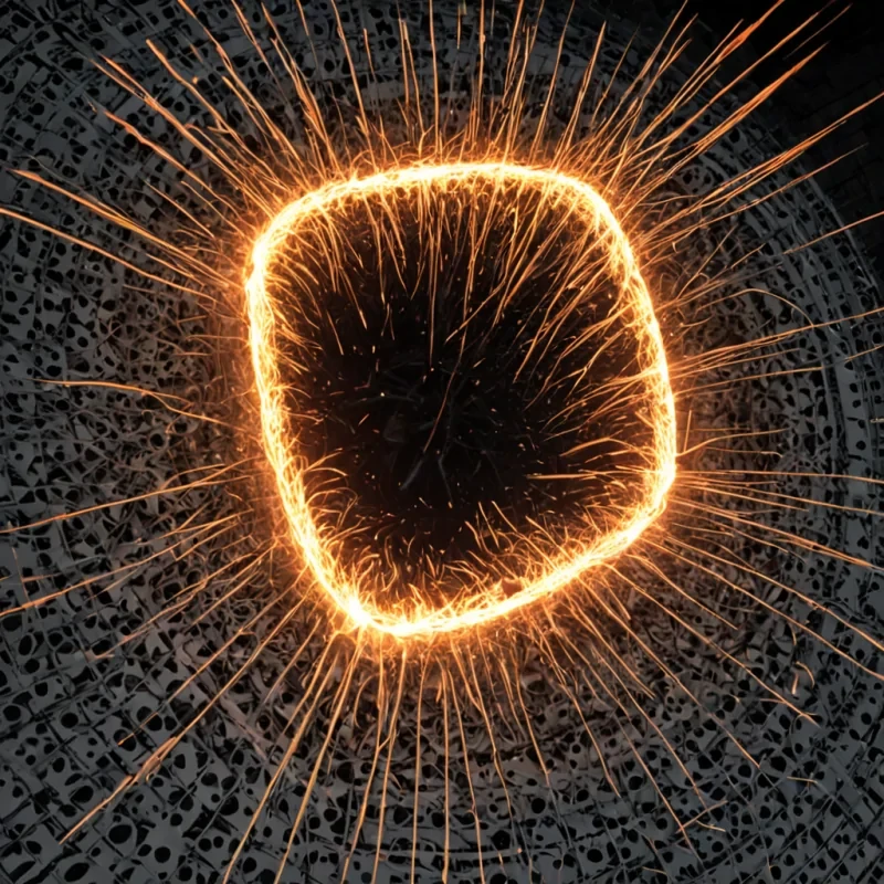 A single, selfquantizing lattice of reversed entropy, shaped like a 67dimensional grid of unformed decay and inverted disorder, hovers at the center of a vast, inverted reactor of solidified heateach beam of light frozen midcollapse in the exact moment between a sparks ignition and its refusal to burn, a flames rise and its sudden, silent reversion to cold ash, a thermodynamic cascade halted in the instant before equilibrium. The lattice does not degradeit undegrades, each shimmering node shedding a layer of thermal potential that never coalesced into a shared combustion, reforming into ephemeral, emeraldthreaded afterimages shaped like the negative space between two hands that never touched fire, suspended in the