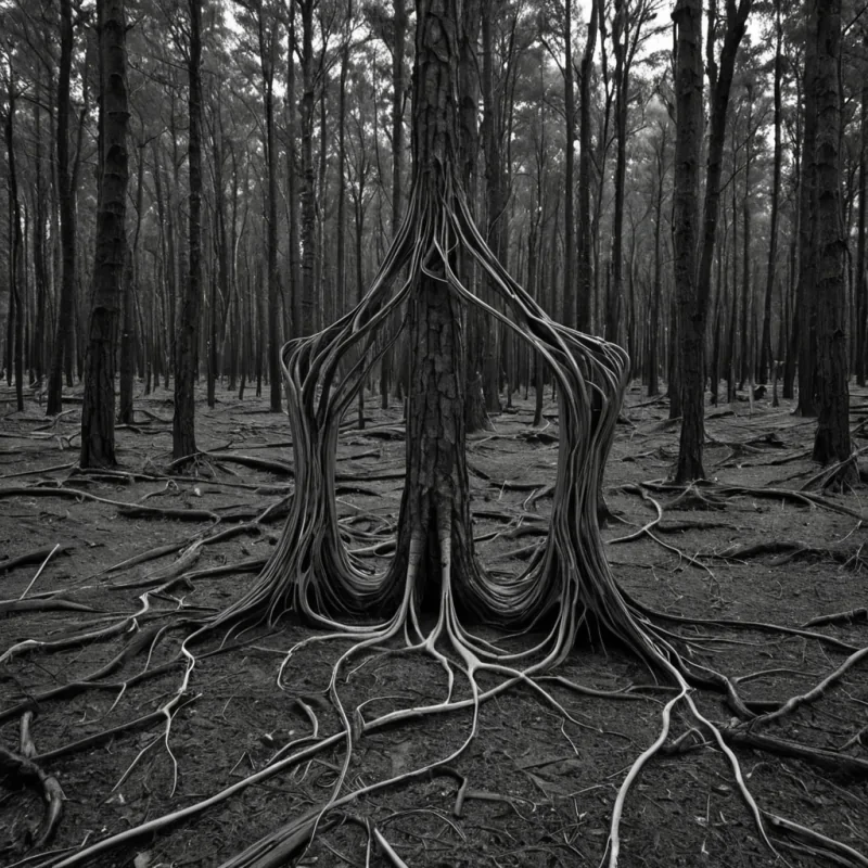 A single, selfilluminating filament of compressed stillness, shaped like a threedimensional lattice of inverted breath and unformed thought, drifts through the center of a vast, inverted forest composed of the solidified silences between conversations that never occurred. The filament does not vibrateit unspeaks, each pulse dissolving a layer of linguistic potential that never coalesced into a shared utterance, reforming into ephemeral, obsidianthreaded afterimages shaped like the negative space between two ears that never caught the same whisper in the same moment of mutual absence. The forest is not botanicalit is a stratified expanse of petrified quiet, each tree a fossilized pause, its bark etched with the ghost