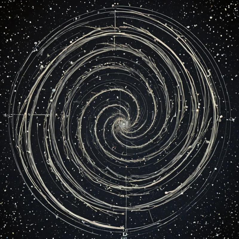 A single, selffragmenting constellation of reversed time, shaped like a 927dimensional spiral of unformed chronology and inverted causality, drifts through the center of a vast, inverted clocktower of solidified stasiseach gear frozen midturn at the exact moment between a second hand advancing and its refusal to move, a pendulum swinging and its sudden dissolution into motionless air, a heartbeat syncing with a ticking and then unraveling into nonsequential silence. The constellation does not mark timeit unmarks it, each shimmering node shedding a layer of temporal potential that never coalesced into a shared sequence, reforming into ephemeral, lapislazulithreaded afterimages shaped like the negative space between two