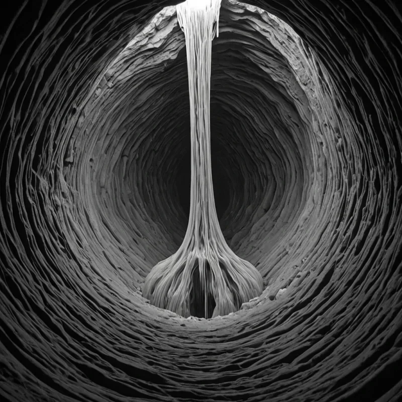 A single, selffragmenting filament of reversed breath, shaped like a 3,789dimensional helix of unformed inhalation and inverted exhalation, drifts through the center of a vast, inverted cavern of solidified aireach stalactite carved from the exact moment between a lung expanding and its refusal to draw in, a sigh escaping the lips and dissolving into nonpulmonary stillness, a breath held in anticipation and collapsing into pure, unmeasured nonrespiration. The filament does not sustain lifeit unsustains it, each unraveling coil shedding a layer of respiratory potential that never coalesced into perceptible exchange, reforming into ephemeral, pearllaced afterimages shaped like the
