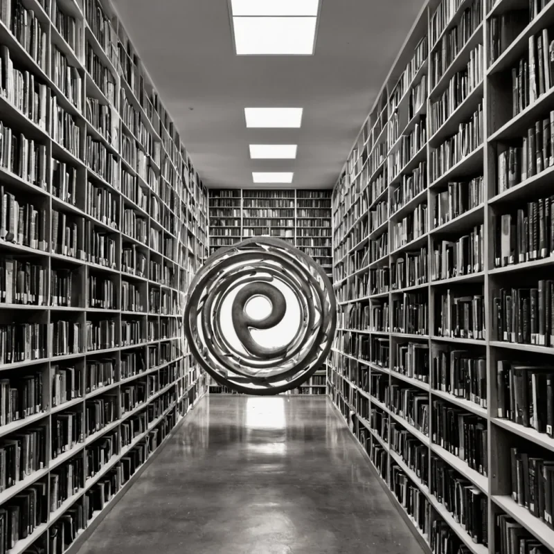 A single, selfrewriting glyph of reversed language, shaped like a 3,097dimensional Mbius scroll of unformed syntax and inverted meaning, floats at the center of a vast, inverted library of solidified silenceeach shelf carved from the exact moment between a sentence being spoken and its refusal to be understood, a name whispered and dissolving into nonsemantic fog, a story unfolding and collapsing into pure, unmeasured ambiguity. The glyph does not communicateit uncommunicates, each spiraling character shedding a layer of narrative potential that never coalesced into coherent thought, reforming into ephemeral, onyxthreaded afterimages shaped like the negative space between two lips that never parted to speak a word that