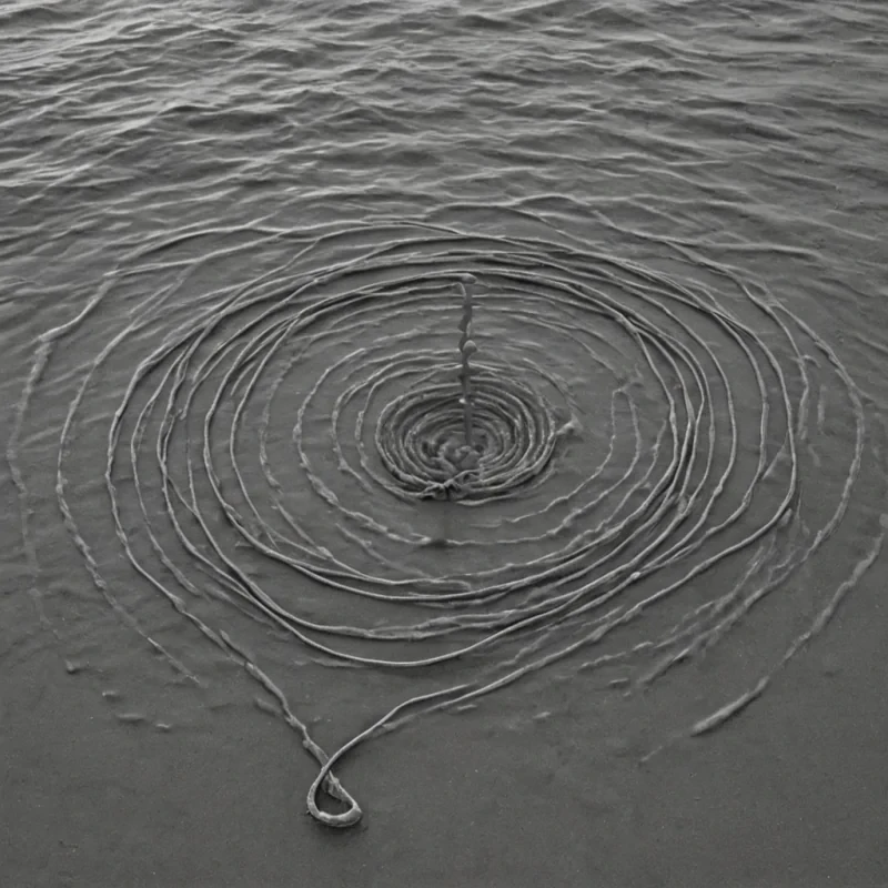 A single, selfilluminating thread of compressed silence, shaped like a spiraling, nonreflective helix of inverted empathy, pulses through the center of a vast, inverted ocean composed of the solidified tears of a civilization that communicated through the duration of synchronized, silent crying for the same unshed grief. The thread does not weepit uncries, each contraction dissolving a layer of sorrow that never coalesced into a shared lament, reforming into ephemeral, lapislaced afterimages shaped like the negative space between two cheeks that never trembled in unison during the same moment of mutual mourning. The ocean is not aqueousit is a stratified expanse of petrified sorrow, each wave