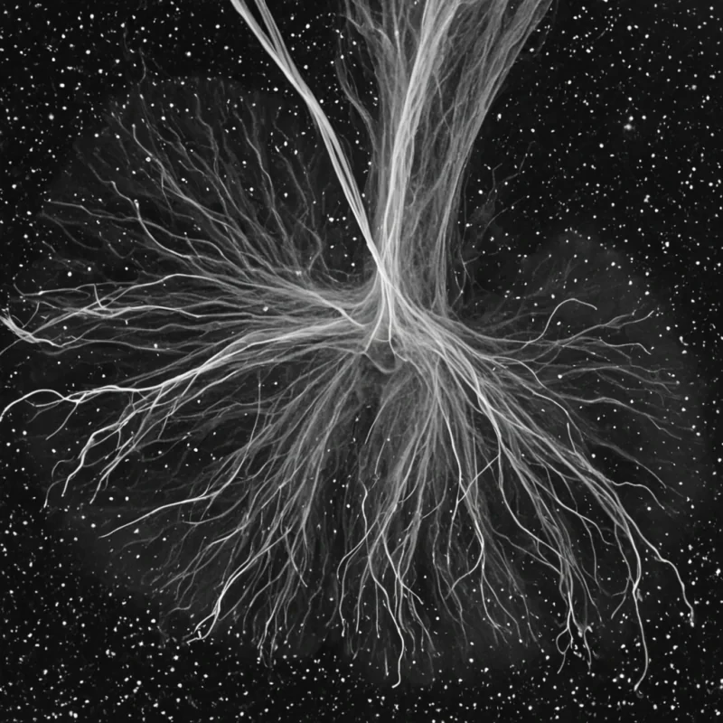 A single, selffragmenting thread of reversed breath, shaped like a 3,421dimensional tangle of unformed air and inverted respiration, drifts through the hollow core of a vast, inverted lung of solidified stillness. Each filament is spun from the exact moment between a sigh escaping the diaphragm and its refusal to disperse into atmosphere, a gasp forming in the alveoli and dissolving into nonexchange, a pulse syncing with the rhythm of inhalation and collapsing into pure, unmeasured nonoxygenation. The nebula does not breatheit unbreathes, each trembling thread shedding a layer of pulmonary potential that never coalesced into life, expansion, or the weight of being