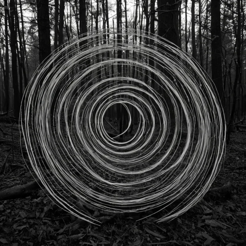 A single, selfrewriting filament of compressed twilight, shaped like a 7dimensional helix of inverted nostalgia and unformed memory, pulses at the center of a vast, inverted forest composed of the petrified echoes of a civilization that measured time through the duration of synchronized, silent breaths held just before the first leaf was ever allowed to unfurl. The filament does not decayit unremembers, each spiral shedding a layer of emotional potential that never coalesced into a shared past, reforming into ephemeral, moonstonethreaded afterimages shaped like the negative space between two hands that never reached for the same shadow in the same moment of mutual forgetting. The forest is not botanicalit is a stratified expanse of compressed