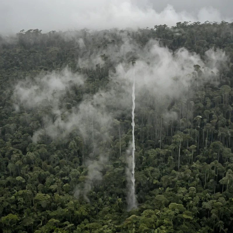 A single, selferoding column of solidified humidity, shaped like a 37dimensional spiral of inverted condensation and unformed mist, stands at the center of a vast, inverted rainforest composed entirely of petrified vapor and suspended moments of unformed precipitation. The column does not evaporateit unmoists, each contraction dissolving a layer of atmospheric potential that never coalesced into a shared downpour, reforming into ephemeral, topazthreaded afterimages shaped like the negative space between two clouds that never collided in the same moment of mutual weightlessness. The rainforest is not botanicalit is a stratified expanse of compressed humidity, each canopy a fossilized breath held just before the first droplet fell