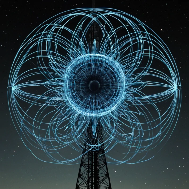 A single, selfsustaining bloom of bioluminescent static, shaped like a pulsating, threedimensional knot of reversed signal interference, hovers at the center of a vast, inverted radio tower made from the compressed, untransmitted frequencies of a civilization that communicated through the duration of synchronized, silent tuning into the same unbroadcast channel. The bloom does not emitit untransmits, each flicker dissolving a layer of resonance that never coalesced into a shared transmission, reforming into ephemeral, cobaltveined afterimages shaped like the negative space between two tuning dials that never aligned on the same frequency in the same moment of mutual silence. The tower is not metallicit is a stratified expanse of