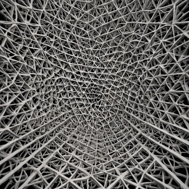 A single, selfsynthesizing lattice of reversed silence, shaped like a 12,847dimensional web of unformed stillness and inverted resonance, drifts through the center of a vast, inverted archive of solidified breath  each shelf carved from the exact moment between a sigh escaping and its refusal to dissipate, a gasp forming in the lungs and dissolving into nonaerodynamic emptiness, a whisper carried on a breeze and collapsing into pure, unmeasured nonvibration. The lattice does not contain sound  it uncontains it, each intersecting filament shedding a layer of acoustic potential that never coalesced into perceptible resonance, reforming into ephemeral, obsidianthreaded afterimages shaped like