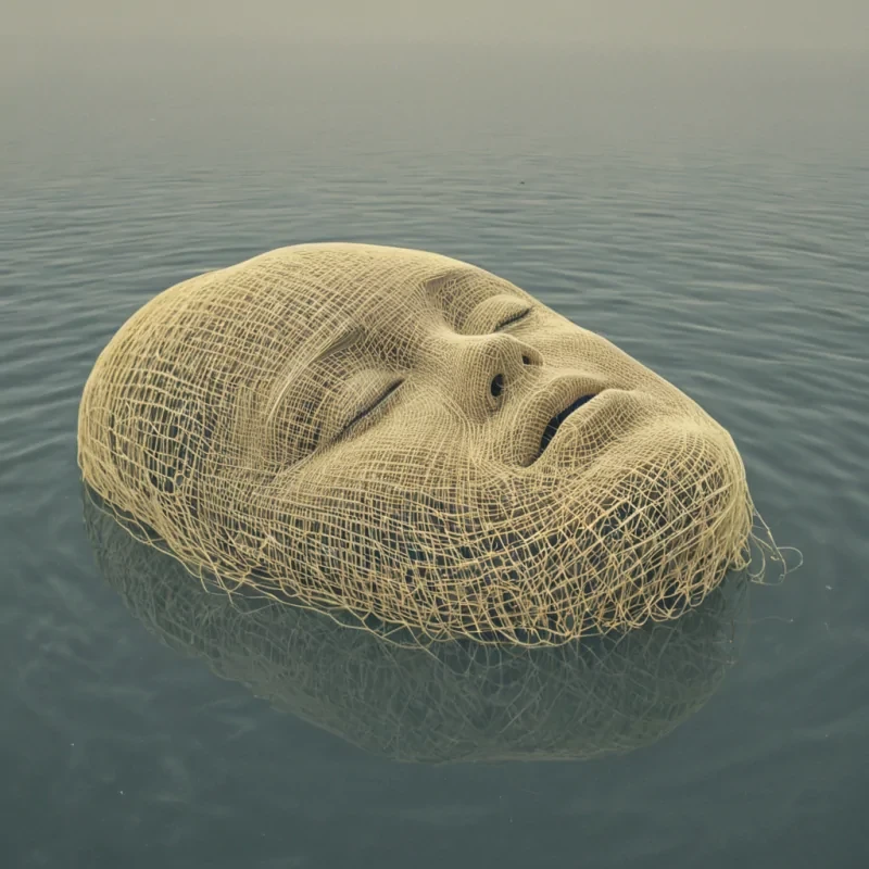 A single, floating island of solidified laughter drifts in the center of a vast, still sky made entirely of compressed, unspoken lullabies from a civilization that communicated through the texture of forgotten lullabies. The island does not rest on airit floats on a thin, shimmering layer of suspended breaths from a thousand unshared bedtime stories, each ripple revealing the ghostly outline of a cradle that never rocked, glowing with the faint, golden afterimage of a lullaby sung in a language that only exists in the silence after a child falls asleep. The island itself is not landit is a perfect, geometric lattice of woven soundwaves shaped into the form of a sleeping childs face, its surface etched with the