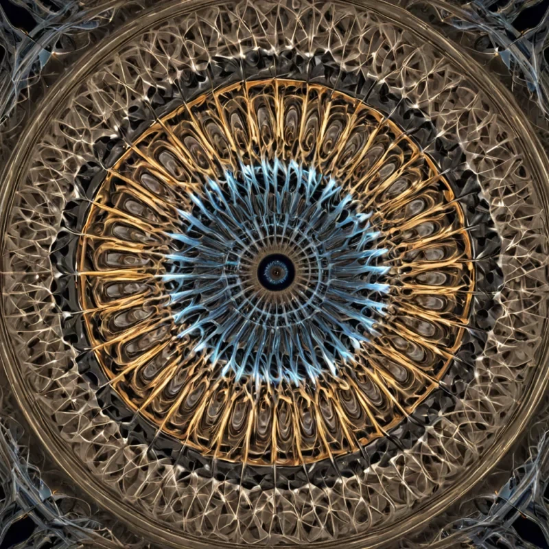 A single, selfoscillating filament of reversed chronotropy, shaped like a spiraling, nonEuclidean lattice of inverted temporal viscosity, thrums at the center of a vast, inverted kaleidoscope constructed from the compressed, unrefracted moments of a civilization that communicated through the duration of synchronized, silent folding of the same unfolded memory. The filament does not reflectit unfolds, each pulse dissolving a layer of narrative that never coalesced into a shared story, reforming into ephemeral, lapislazuliveined afterimages shaped like the negative space between two hands that never held the same page in the same moment of mutual unreadness. The kaleidoscope is not opticalit is a strat