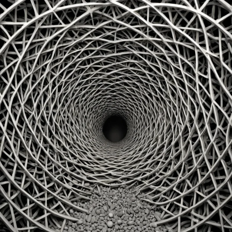 A single, selfresonating lattice of reversed patience, shaped like a 7,342dimensional web of unformed stillness and inverted endurance, pulses in the center of a vast, inverted archive of solidified urgency  each shelf carved from the exact moment between a hand reaching for a door and its refusal to turn the knob, a letter being written and dissolving into nonepistolary stillness, a promise forming and collapsing into pure, unmeasured delay. The lattice does not hold time  it unholds it, each shifting filament shedding a layer of temporal potential that never coalesced into patient action, reforming into ephemeral, lapislazulithreaded afterimages shaped like the negative space between two breath