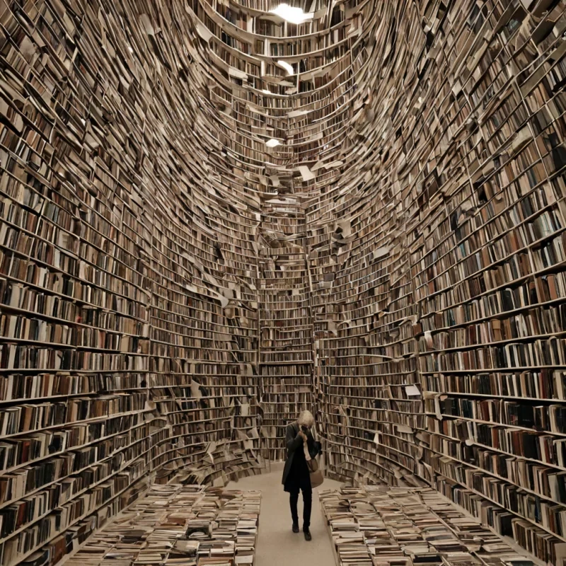 A single, selfreplicating archive of reversed memory, shaped like a 7,419dimensional mosaic of unformed recollection and inverted cognition, drifts at the center of a vast, inverted library of solidified forgetting  each book bound from the exact moment between a name being whispered and its refusal to be remembered, a face appearing in a crowd and dissolving into nonidentity, a scent lingering in the air and collapsing into pure, unmeasured nonsensation. The archive does not store the past  it unstores it, each fragmented tile shedding a layer of mnemonic potential that never coalesced into narrative continuity, reforming into ephemeral, opalflecked afterimages shaped like the space between a