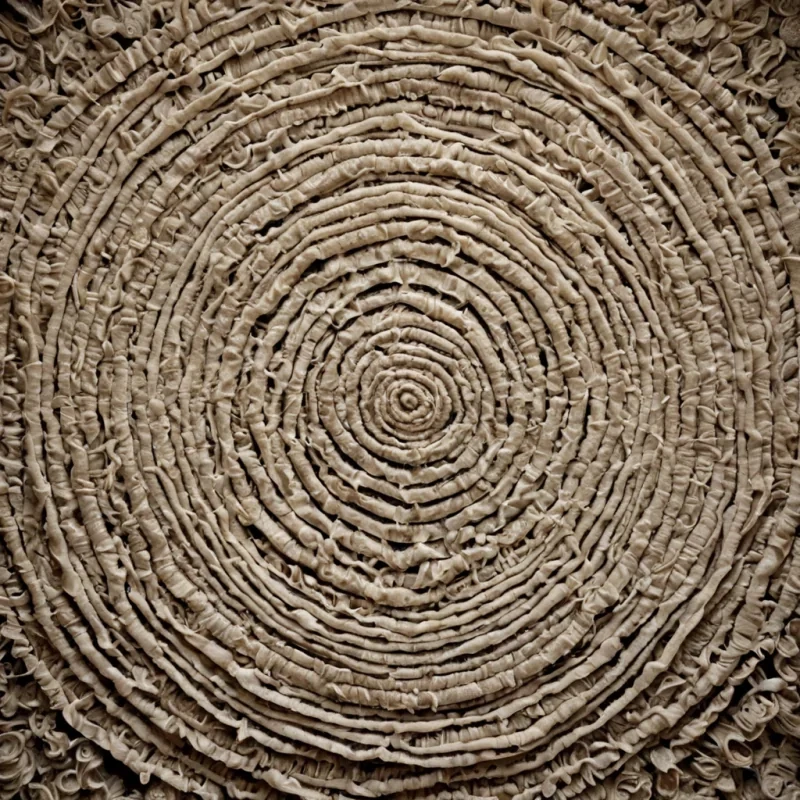 A single, selferoding scroll of reversed memory, shaped like a 4,103dimensional tapestry of unformed recollection and inverted chrononics, unfurls in the center of a vast, inverted archive of solidified forgetting. Each thread is woven from the exact moment between a name being recalled and its refusal to resonate, a photograph fading into nonidentity, a scent triggering no emotion and collapsing into pure, unmeasured nonnostalgia. The tapestry does not preserve the pastit unpreserves it, each unraveling strand shedding a layer of mnemonic potential that never coalesced into continuity, context, or emotional weight, reforming into ephemeral, moonstoneveined dust that drifts