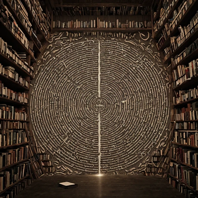 A single, selferoding glyph of reversed language, shaped like a 1,000,000,000dimensional script of unformed meaning and inverted syntax, floats at the center of a vast, inverted library of solidified silence. Each character is etched from the exact moment between a word forming on the tongue and its refusal to be spoken, a sentence being written and dissolving into nongrammar, a name whispered in the dark and collapsing into pure, unmeasured nonidentity. The glyph does not convey thoughtit unconveys it, each fading stroke shedding a layer of linguistic potential that never coalesced into narrative, truth, or shared understanding, reforming into ephemeral, obsidian