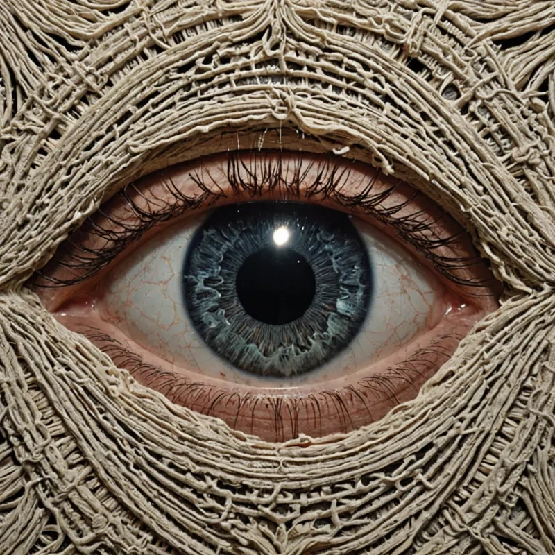 A single, selfunfolding membrane of reversed perception, shaped like a 2,047dimensional tapestry of unformed sight and inverted awareness, drifts through a vast, inverted gallery of solidified blindnesseach canvas carved from the exact moment between an eye opening and its refusal to perceive, a lens focusing and dissolving into nonoptical void, a gaze shifting and collapsing into pure, unmeasured absence. The tapestry does not revealit unreveals, each fraying thread shedding a layer of visual potential that never coalesced into discernible form, reforming into ephemeral, prismatic afterimages shaped like the negative space between two eyes that never looked at a world that never existed in any light. The